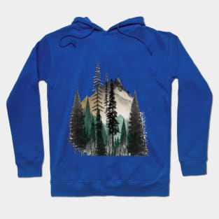 Pines Forest Mountains Minimalist Boho Chic Trees Nature Fun Hoodie